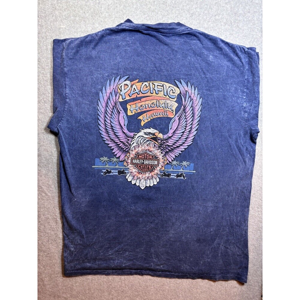 Vintage Harley Davidson Shirt Pacific Honolulu Hawaii Single Stitch *read